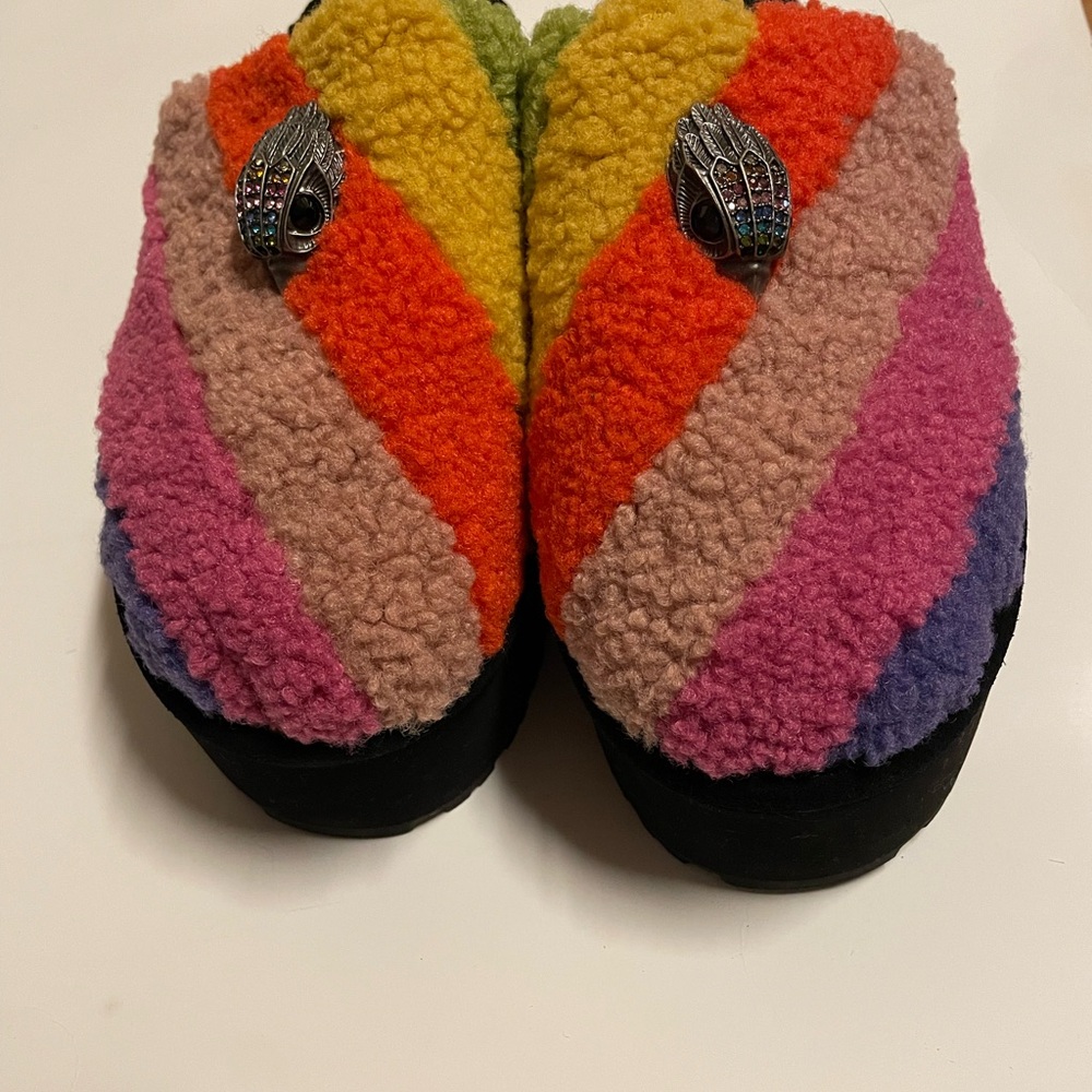 Kurt Geiger Black Fuzzy Slippers